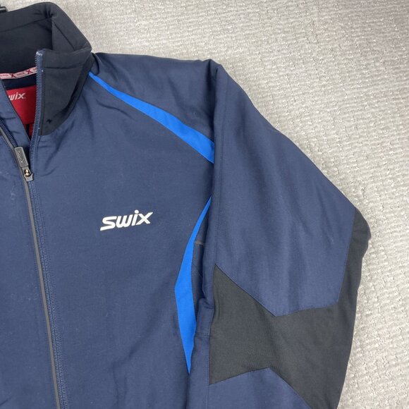 Swix Star Nordic XC Ski Jacket Mens XL Navy Blue Full Zip Soft shell ski Read* - Picture 4 of 16